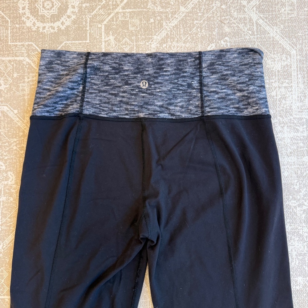 lululemon athletica Black Track Pants with Gray Marled Waistband